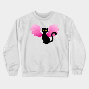 Black cat with wings Crewneck Sweatshirt